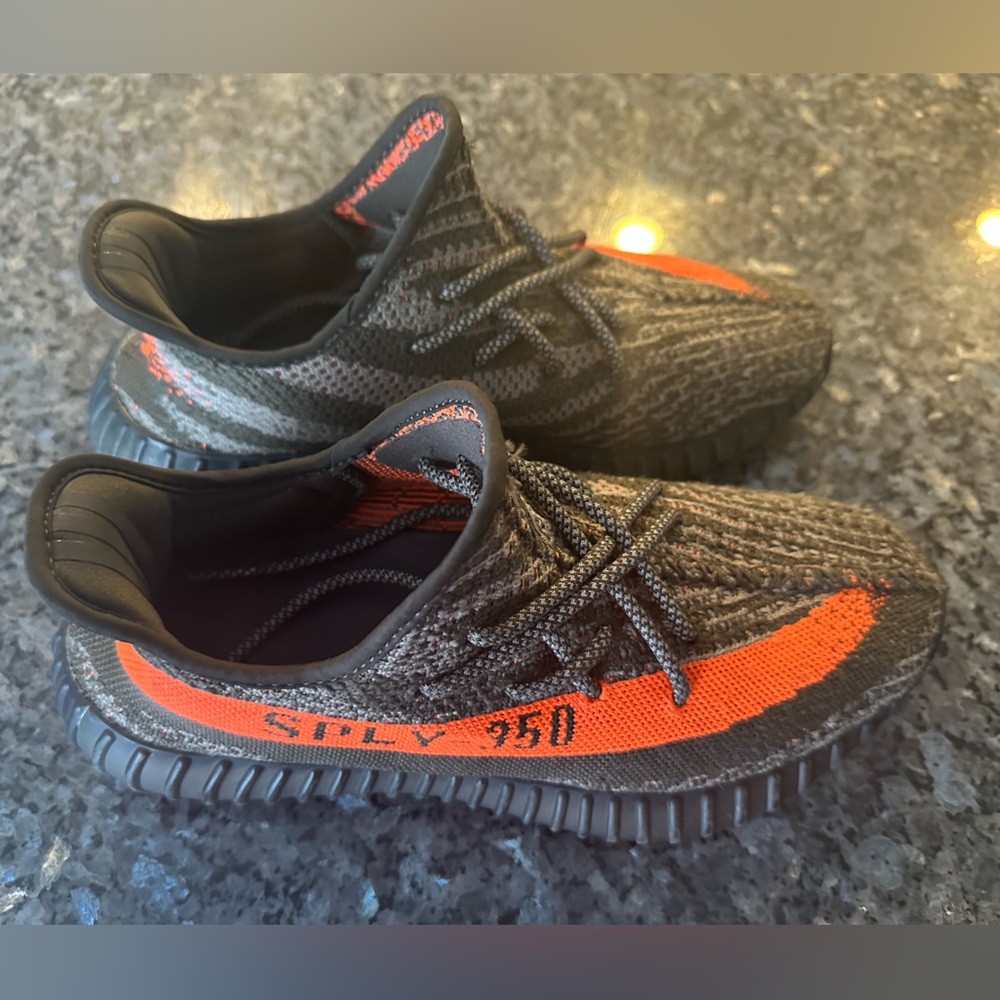 Adidas Gray and Orange Sneakers Primeknit Design